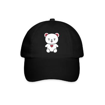 Kleiner Teddybär Teddybär - Baseballkappe - Schwarz/Schwarz - Vorne
