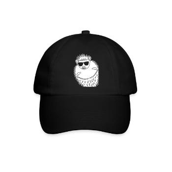Hedgehog with Sunglasses Hedgehogs - Baseballkappe - Schwarz/Schwarz - Vorne