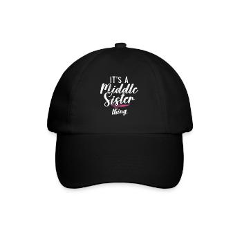Middle Sister Gifts - Baseballkappe - Schwarz/Schwarz - Vorne