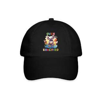 Über Koalified Koala Bear Lover Geburtstag - Baseballkappe - Schwarz/Schwarz - Vorne