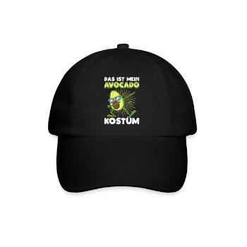 Karneval Das ist mein Avocado Kostüm Fan - Baseballkappe - Schwarz/Schwarz - Vorne