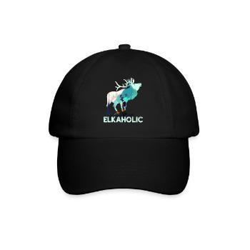 Elchjagd Elkaholic Jäger - Baseballkappe - Schwarz/Schwarz - Vorne