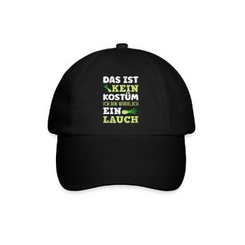 Faschingsparty Das ist Kein Kostüm Bin ein Lauch - Baseballkappe - Schwarz/Schwarz - Vorne