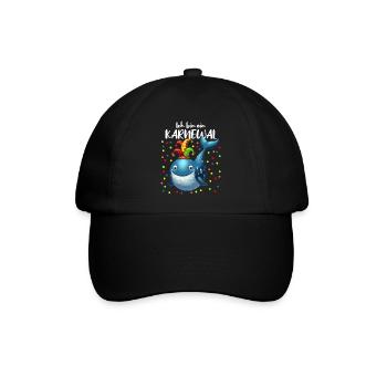 Karneval Wal lustig Konfetti Alaaf Rosenmontag - Baseballkappe - Schwarz/Schwarz - Vorne