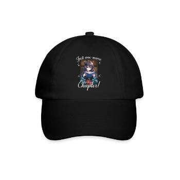 Nur noch ein Kapitel Anime-Mädchen-Lesebuch - Baseballkappe - Schwarz/Schwarz - Vorne