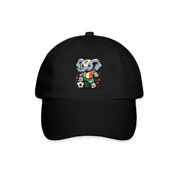 Elfenbeinküste Ivorischer Elefant Fußball Trikot - Baseballkappe - Schwarz/Schwarz - Vorne