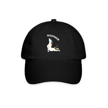 Yoga cooler Einhorn Spruch Meditation Yogalehrerin - Baseballkappe - Schwarz/Schwarz - Vorne