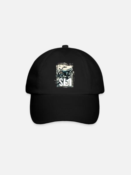 S51 - Grün - Baseballkappe - Schwarz/Schwarz