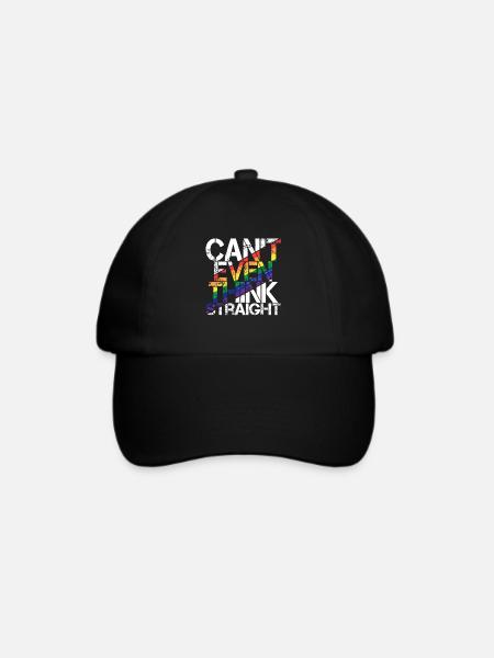 Ich kann nicht einmal denken, heterosexuell, lustig, LGBTQ, lesbisch, schwul - Baseballkappe - Schwarz/Schwarz