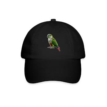 Grünwangen-Conure-Zeichnung Conure-Papagei - Baseballkappe - Schwarz/Schwarz - Vorne