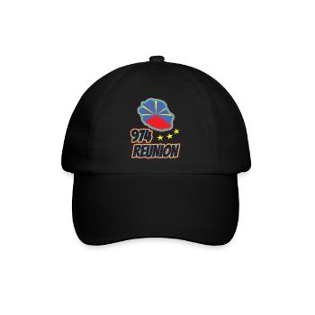 Geschenkidee Flaggenkarte La Réunion 974 - Baseballkappe - Schwarz/Schwarz - Vorne