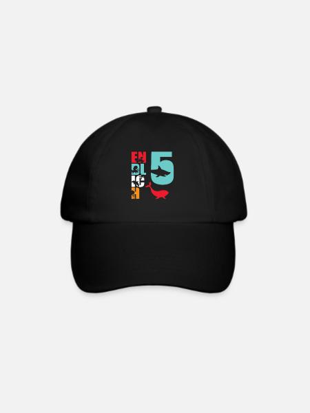 Endlich 5 Hai Fisch - Baseballkappe - Schwarz/Schwarz