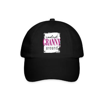 Coolest Granny - Baseballkappe - Schwarz/Schwarz - Vorne
