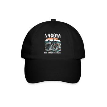 Nagoya Japan Land Reisen Urlaub Ich liebe Nagoya - Baseballkappe - Schwarz/Schwarz - Vorne