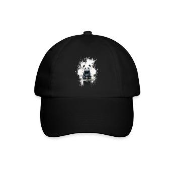 Pandabär - Baseballkappe - Schwarz/Schwarz - Vorne