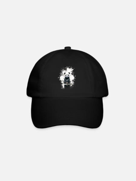 Pandabär - Baseballkappe - Schwarz/Schwarz