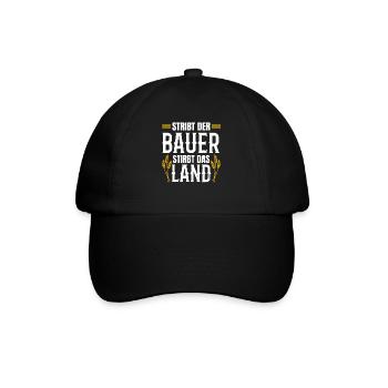 Bauernkraft: Stirbt der Bauer, stirbt das Land - Baseballkappe - Schwarz/Schwarz - Vorne