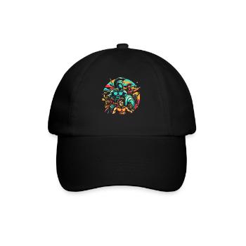 Trojanischer Krieg Krieger Antikes Griechenland Griechische Mythologie - Baseballkappe - Schwarz/Schwarz - Vorne