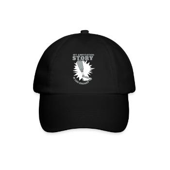 Meine Amputationsgeschichte ist legendäres Benutzerbein - Baseballkappe - Schwarz/Schwarz - Vorne
