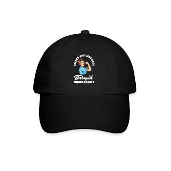 Sprachtherapeutin Sprachheilpädagogin Logopädin - Baseballkappe - Schwarz/Schwarz - Vorne