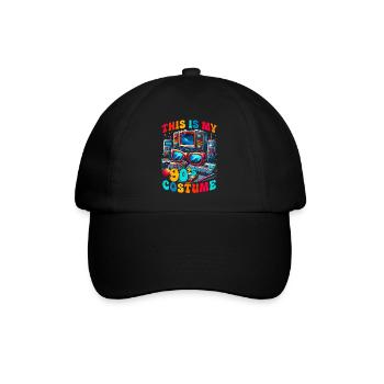 Das ist mein 90er Kostüm - Baseballkappe - Schwarz/Schwarz - Vorne