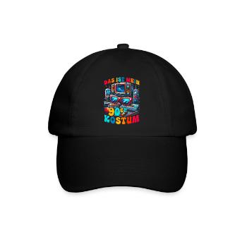 Das ist mein 90er Kostüm - Baseballkappe - Schwarz/Schwarz - Vorne