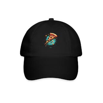 Galaxien-Pizza - Baseballkappe - Schwarz/Schwarz - Vorne