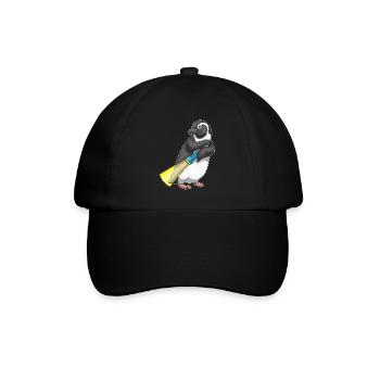 Pinguin Taschenlampe - Baseballkappe - Schwarz/Schwarz - Vorne
