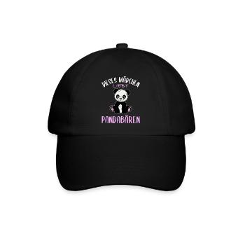 Mädchenherz für Pandas - Baseballkappe - Schwarz/Schwarz - Vorne