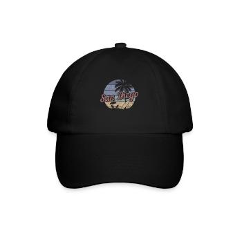 San Diego Kalifornien Vintage Souvenir - Baseballkappe - Schwarz/Schwarz - Vorne