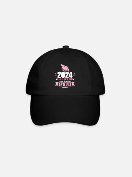 Abitur Junge Mädchen Abi Abitur 2024 - Baseballkappe - Schwarz/Schwarz