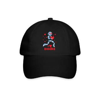 Ich liebe Robotik Red Heart Robot Engineer Robotic - Baseballkappe - Schwarz/Schwarz - Vorne