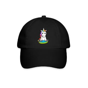 Einhorn Fabelwesen Schwimmreifen Schwimmer Kind - Baseballkappe - Schwarz/Schwarz - Vorne
