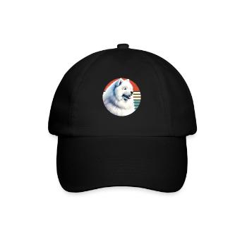 Samojeden Hund Geschenke Niedlicher Samojeden Hund Grafik - Baseballkappe - Schwarz/Schwarz - Vorne