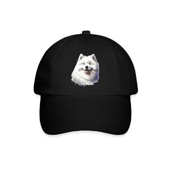 Samojeden Hund Geschenke Niedlicher Samojeden Hund Grafik - Baseballkappe - Schwarz/Schwarz - Vorne