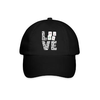 Geschenk für Mahjong Fans - Baseballkappe - Schwarz/Schwarz - Vorne