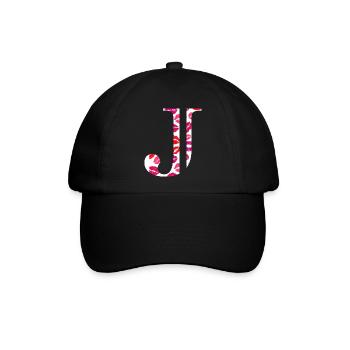 Buchstabe j Küsse - Baseballkappe - Schwarz/Schwarz - Vorne
