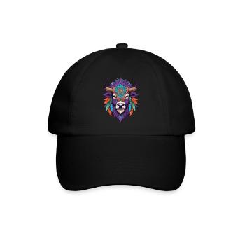 Bison Spirituelles Mandala Traumfänger Design - Baseballkappe - Schwarz/Schwarz - Vorne