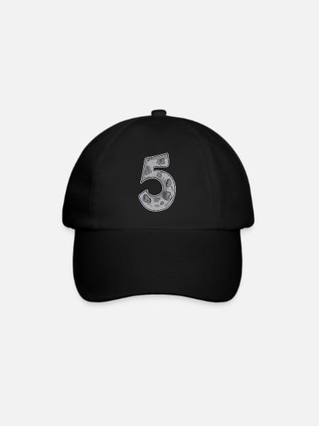 Nummer 5 Weltall - Baseballkappe - Schwarz/Schwarz