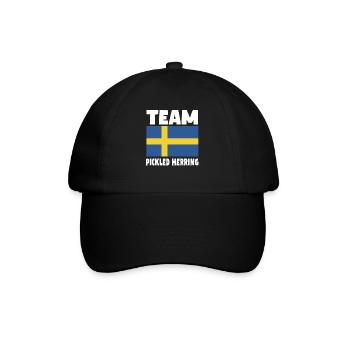 Eingelegter Hering Schwedische Fahne - Baseballkappe - Schwarz/Schwarz - Vorne