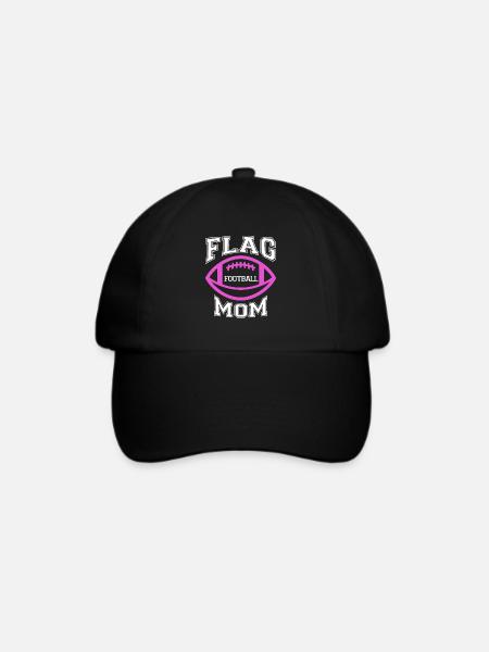 Flag Football Mama für Spieler Mama - Baseballkappe - Schwarz/Schwarz