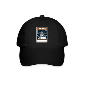 I Am Not A Robot 3 - Baseballkappe - Schwarz/Schwarz - Vorne