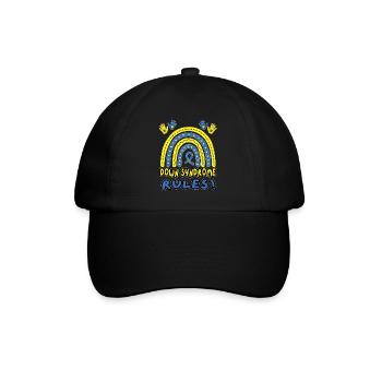 Down Syndrome Rules - Down Syndrome Day - Baseballkappe - Schwarz/Schwarz - Vorne