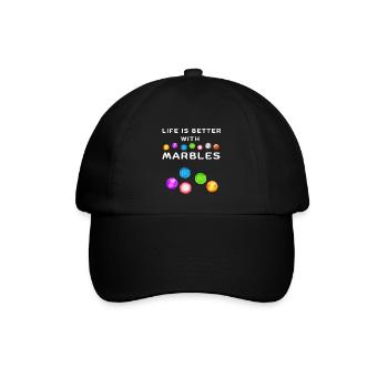 LIFE IS BETTER WITH MARBLES Murmel spielen - Baseballkappe - Schwarz/Schwarz - Vorne