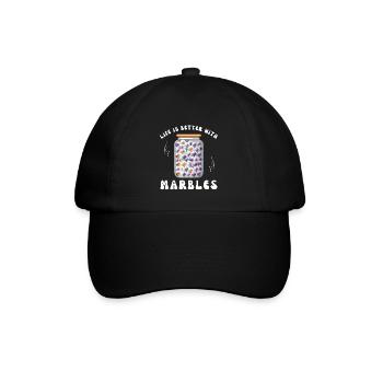 LIFE IS BETTER WITH MARBLES Murmel spielen - Baseballkappe - Schwarz/Schwarz - Vorne