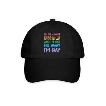 Lesbische Flagge Gay Pride Regenbogen LGBT Mein Milchshake - Baseballkappe - Schwarz/Schwarz - Vorne