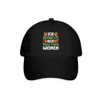 Ich Schwitze Nicht Meine Poren Weinen - Chili Koch - Baseballkappe - Schwarz/Schwarz - Vorne