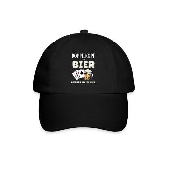 Doppelkopf und Bier - Baseballkappe - Schwarz/Schwarz - Vorne
