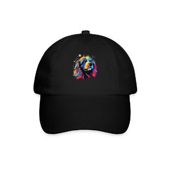 Wasserfarben Farbenfroher Löwchen - Baseballkappe - Schwarz/Schwarz - Vorne