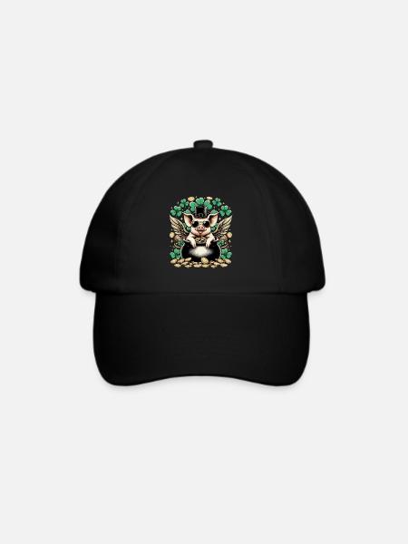 Glücksschwein Silvester Neujahr - Baseballkappe - Schwarz/Schwarz